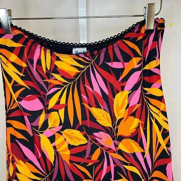 2/$30 Heads Up Large Tropical Floral A Line Skirt Flowy Hawaiian Party Vintage - Picture 3 of 7
